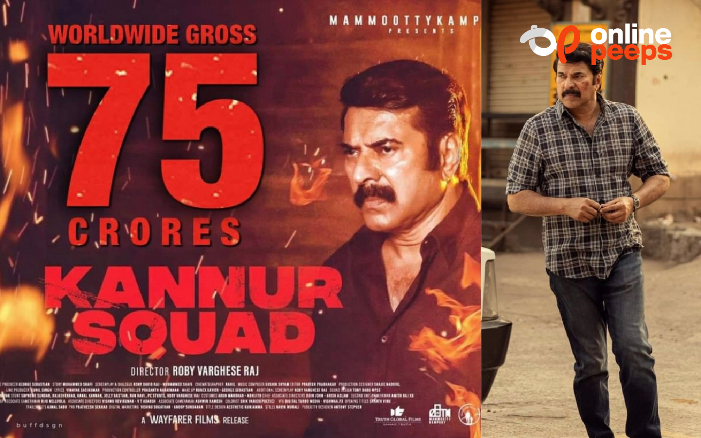 75 കോടി ക്ലബില്‍ ഇടം പിടിച്ച് മമ്മൂട്ടി കമ്പനിയുടെ മമ്മൂട്ടി ചിത്രം “കണ്ണൂര്‍ സ്‌ക്വാഡ്”